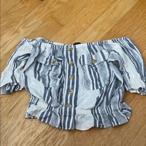 over the shoulder crop top